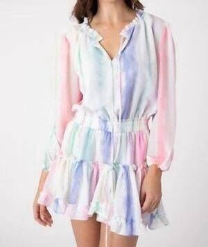 NEW SINCERELY OURS freya mini dress in pink watercolor